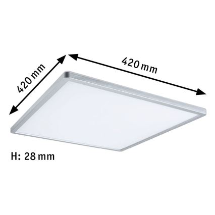 Paulmann 71009 - LED/22W Reguliuojamas šviestuvas ATRIA 230V 4000K 42x42 cm matinis chromas