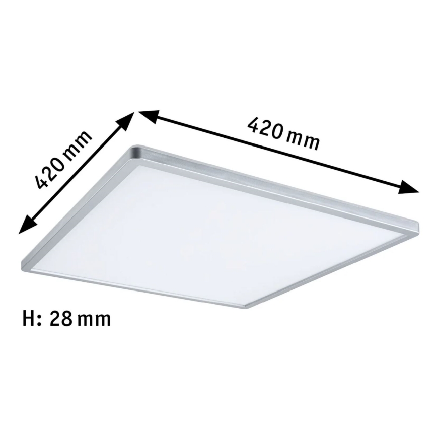 Paulmann 71009 - LED/22W Reguliuojamas šviestuvas ATRIA 230V 4000K 42x42 cm matinis chromas