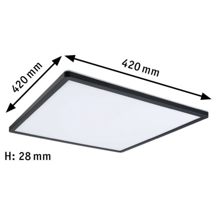 Paulmann 71016 - LED/22W Reguliuojamas šviesos skydelis ATRIA 230V 4000K 42x42 cm juodas