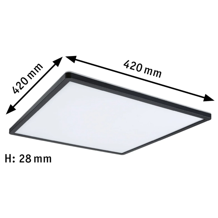 Paulmann 71016 - LED/22W Reguliuojamas šviesos skydelis ATRIA 230V 4000K 42x42 cm juodas
