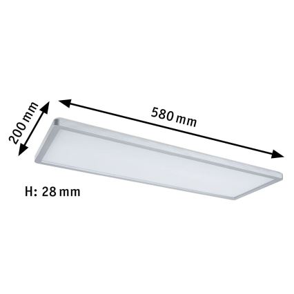 Paulmann 71020 - LED/20W RGBW reguliuojamas šviesos skydelis ATRIA 230V 4000K 20x58 cm + nuotolinio valdymo pultas