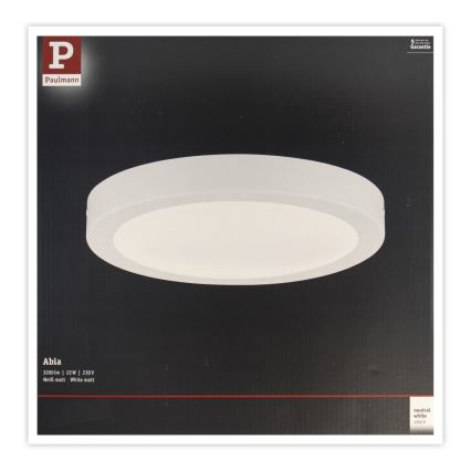 Paulmann 71021 - LED/22W Lubinis šviestuvas ABIA 230V baltas