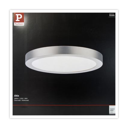 Paulmann 71023 - LED/22W Lubinis šviestuvas ABIA 230V matinis chromas