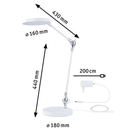 Paulmann 78011 - LED/11W Reguliuojama jutiklinė stalinė lempa NUMIS 230V 2700/4000/6500K balta