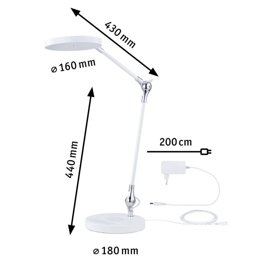 Paulmann 78011 - LED/11W Reguliuojama jutiklinė stalinė lempa NUMIS 230V 2700/4000/6500K balta