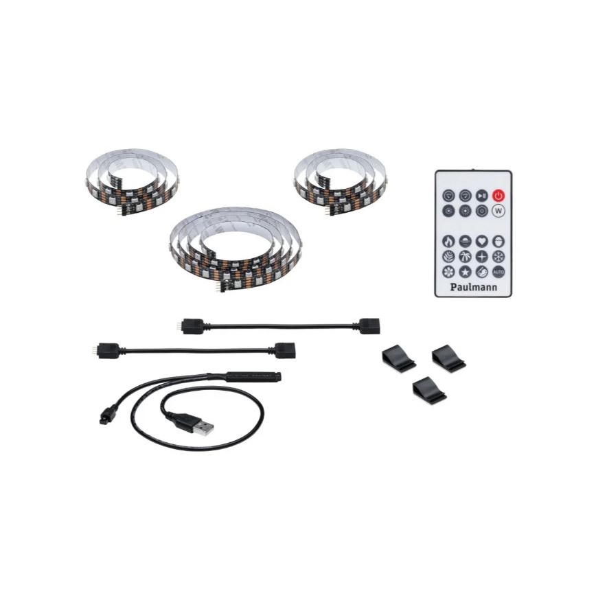 Paulmann 78880 - LED/3,5W RGB Pritemdoma juostelė televizoriui 2m ZOLL 5V + nuotolinio valdymo pultas