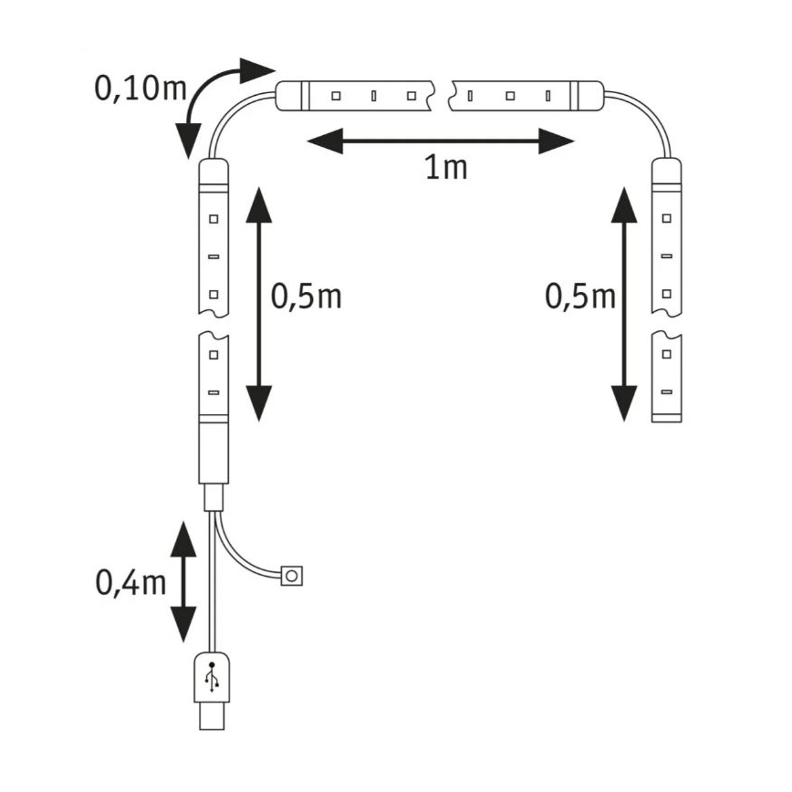 Paulmann 78880 - LED/3,5W RGB Pritemdoma juostelė televizoriui 2m ZOLL 5V + nuotolinio valdymo pultas