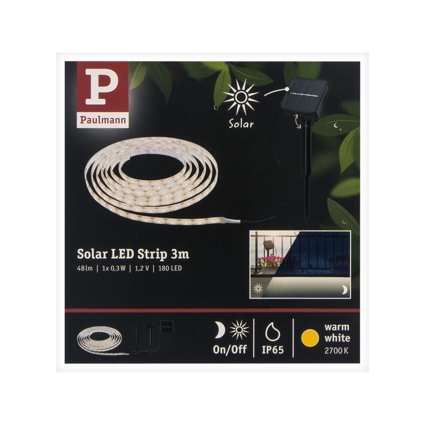 Paulmann 78896 - LED/0,3W IP44 Saulės juostelė 3m 1,2V 1000 mAh