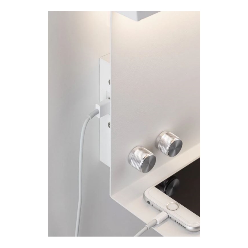 Paulmann 78919 - LED/4,5W Pritemdomas šviestuvas su lentyna ir USB + LED/1,6W 230V