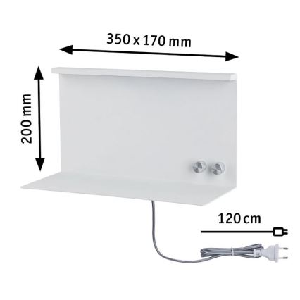 Paulmann 78919 - LED/4,5W Pritemdomas šviestuvas su lentyna ir USB + LED/1,6W 230V