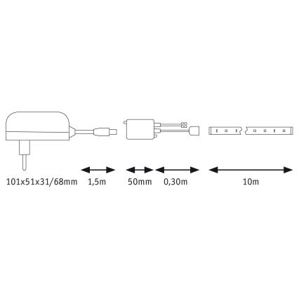 Paulmann 78978 - LED RGB/20W Pritemdoma juostelė SIMPLED 5m 230V + VP