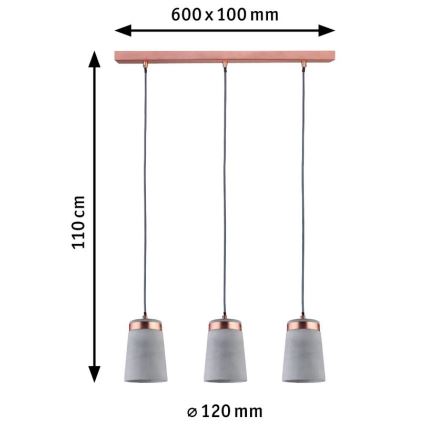 Paulmann 79626 - 3xE27/20W Pakabinamas sietynas NEORDIC STIG 230V