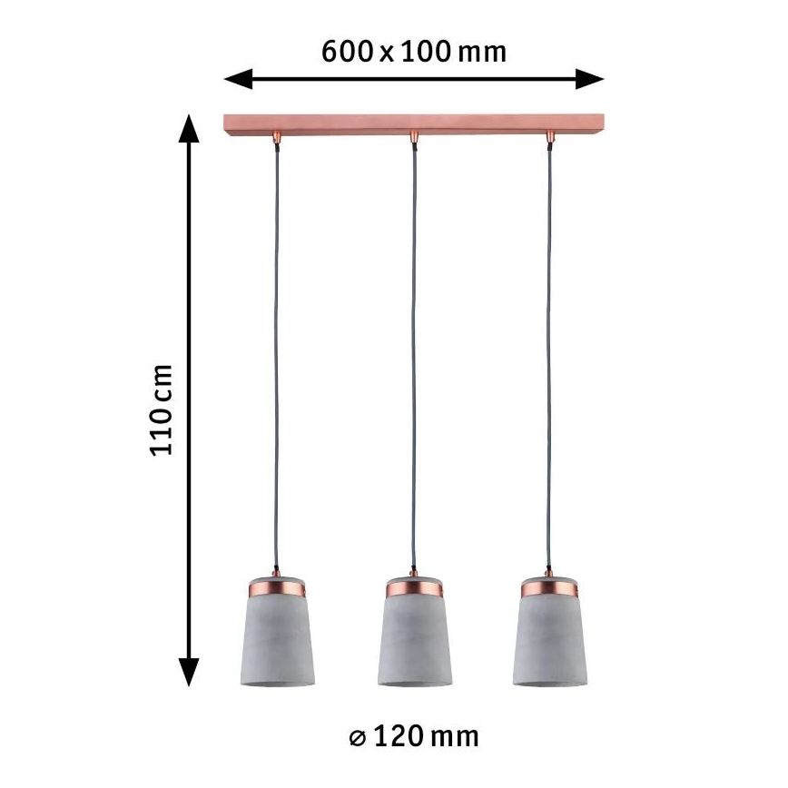 Paulmann 79626 - 3xE27/20W Pakabinamas sietynas NEORDIC STIG 230V