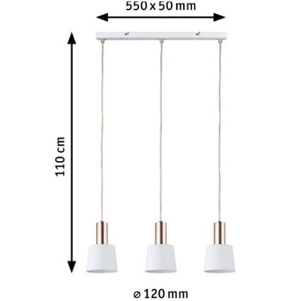 Paulmann 79657 - 3xE14/20W Pakabinamas sietynas NEORDIC HALDAR 230V