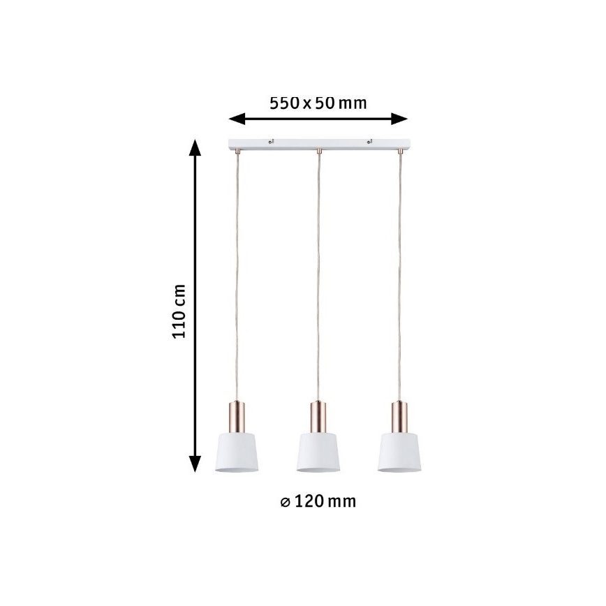 Paulmann 79657 - 3xE14/20W Pakabinamas sietynas NEORDIC HALDAR 230V