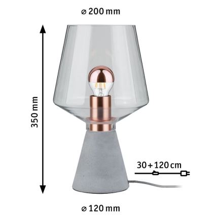 Paulmann 79665 - 1xE27/20W Stalinis šviestuvas NEORDIC YORIK 230V