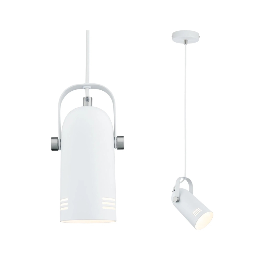 Paulmann 79767 - 1xE27/15W Pakabinama liustra LAVEA su laidu 230V balta