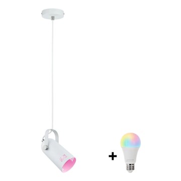 Paulmann 79767 - LED RGBW 1xE27/9W Pakabinamas šviestuvas su laidu LAVEA 230V baltas