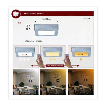 Paulmann 79791 - LED/10,2W Lubinis šviestuvas CARPO 230V 2300-3000K