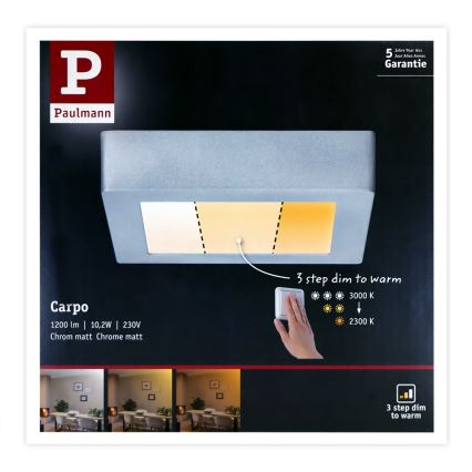 Paulmann 79791 - LED/10,2W Lubinis šviestuvas CARPO 230V 2300-3000K