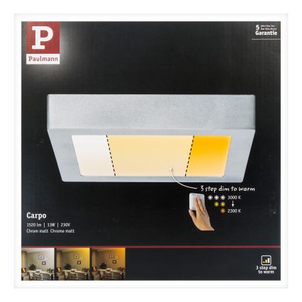 Paulmann 79794 - LED/13W Lubinis šviestuvas CARPO 230V 2300/2500/3000K