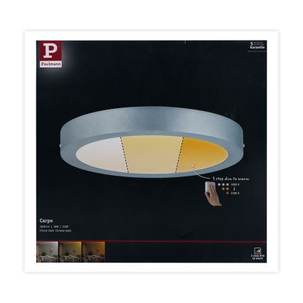 Paulmann 79798 - LED/16W Lubinis šviestuvas CARPO 230V 2300/2500/3000K