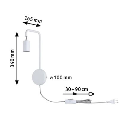 Paulmann 79811 - 1xE27/40W sieninis šviestuvas CALVANI 230V baltas