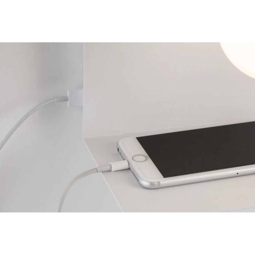 Paulmann 79812 - 1xE27/40W Sieninis šviestuvas su lentynėle ir USB CALVANI 230V baltas