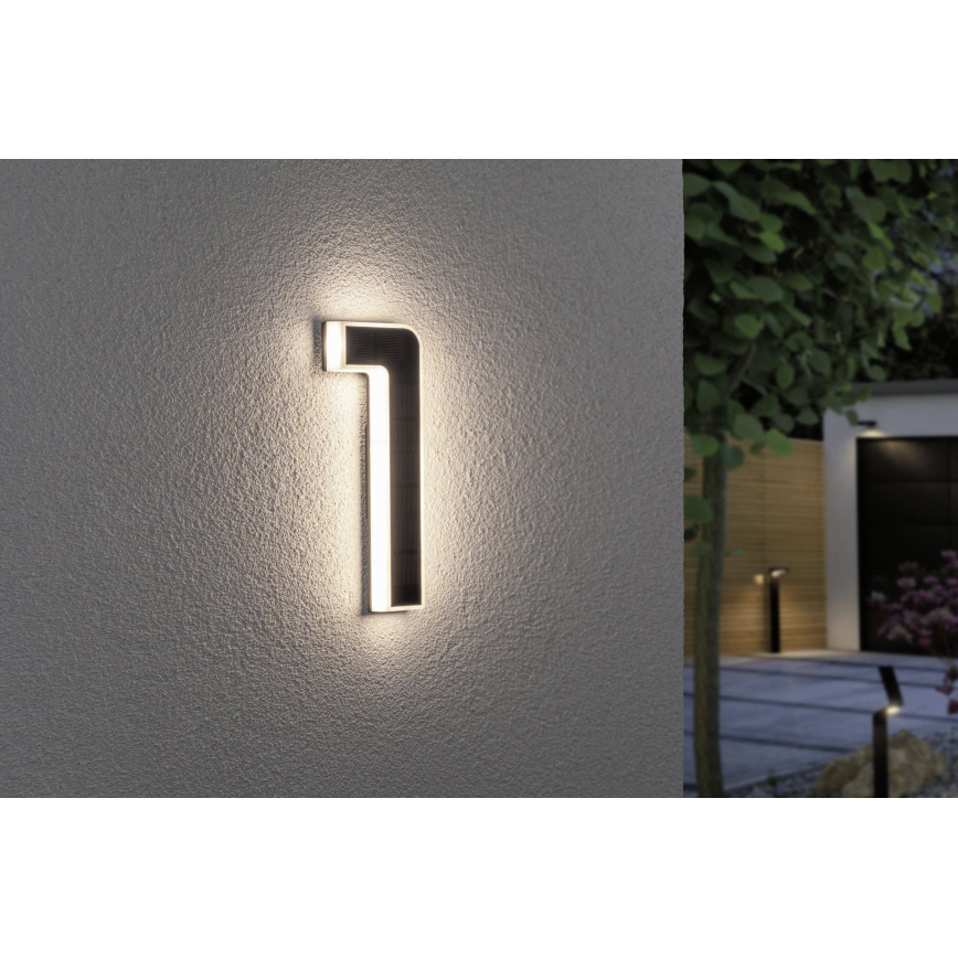 Paulmann 79842 - LED/0,2W IP44 Saulės energijos namo numeris 1,2V 1500 mAh