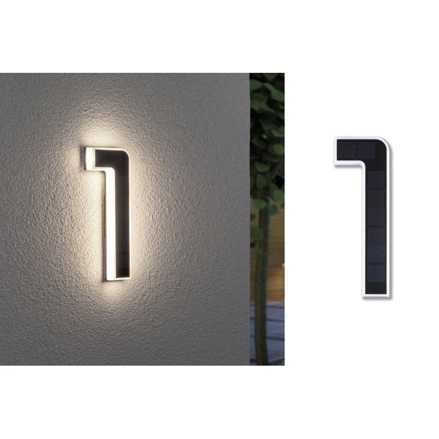 Paulmann 79842 - LED/0,2W IP44 Saulės energijos namo numeris 1,2V 1500 mAh