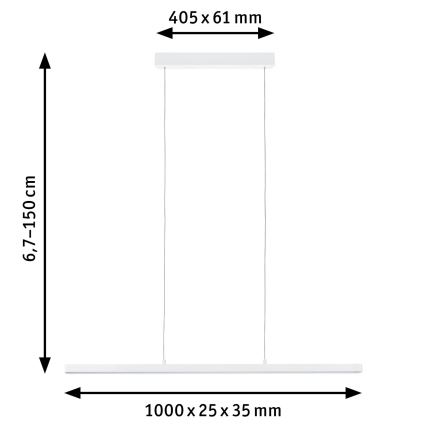 Paulmann 79901 - LED/42W Reguliuojamas pakabinamas sietynas LENTO 230V