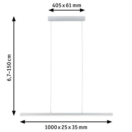 Paulmann 79902 - LED/43W Reguliuojamas pakabinamas sietynas SMART LENTO 230V 2700-6000K