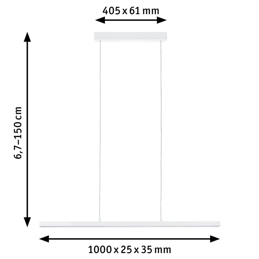 Paulmann 79903 - LED/43W Reguliuojamas pakabinamas sietynas SMART LENTO 230V 2700-6000K