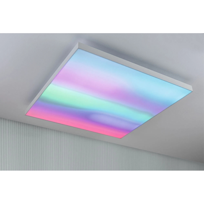 Paulmann 79910 - LED/31W RGBW dimeriuojamas lubų šviestuvas LORIA 230 V 3000–6500 K 59,5×59,5 cm baltas + nuotolinis valdymas