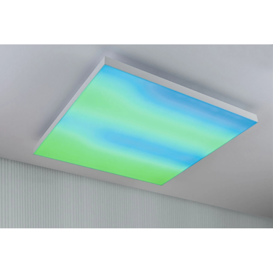 Paulmann 79910 - LED/31W RGBW dimeriuojamas lubų šviestuvas LORIA 230 V 3000–6500 K 59,5×59,5 cm baltas + nuotolinis valdymas