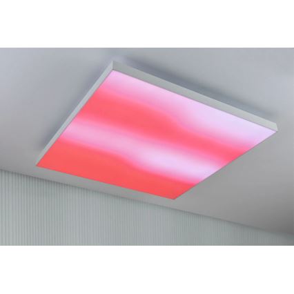 Paulmann 79910 - LED/31W RGBW dimeriuojamas lubų šviestuvas LORIA 230 V 3000–6500 K 59,5×59,5 cm baltas + nuotolinis valdymas