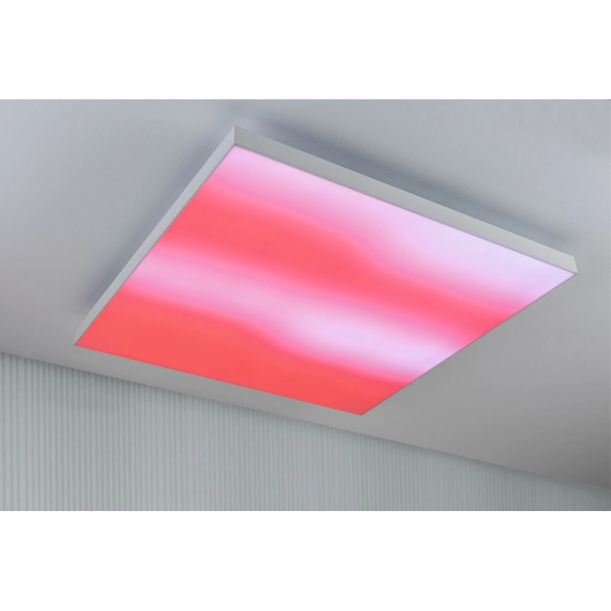 Paulmann 79910 - LED/31W RGBW dimeriuojamas lubų šviestuvas LORIA 230 V 3000–6500 K 59,5×59,5 cm baltas + nuotolinis valdymas