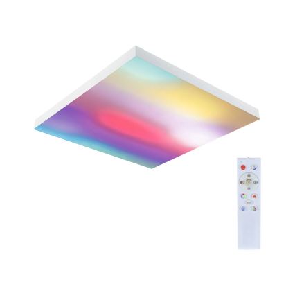 Paulmann 79910 - LED/31W RGBW dimeriuojamas lubų šviestuvas LORIA 230 V 3000–6500 K 59,5×59,5 cm baltas + nuotolinis valdymas