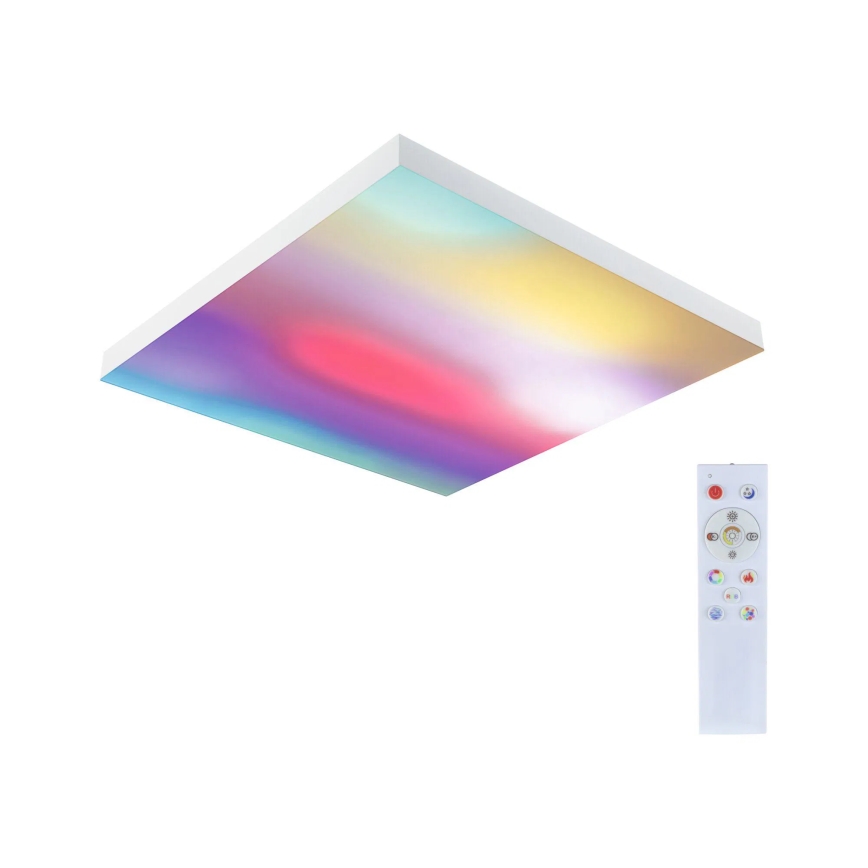 Paulmann 79910 - LED/31W RGBW dimeriuojamas lubų šviestuvas LORIA 230 V 3000–6500 K 59,5×59,5 cm baltas + nuotolinis valdymas