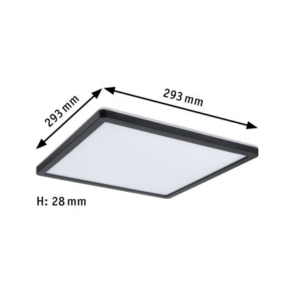 Paulmann 79921 - LED/16W Reguliuojama panelė ATRIA 230V 3000K 29,3x29,3 cm juoda