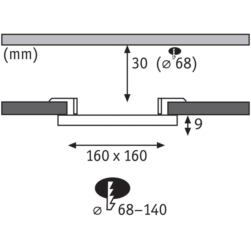 Paulmann 79948 - LED/12W IP44 Dimeriuojamas įleidžiamas vonios šviestuvas VARIFIT 230V