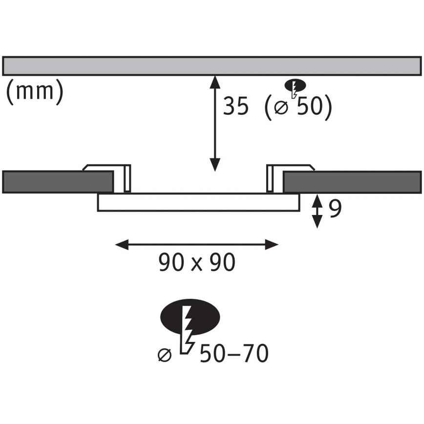 Paulmann 79953 - LED/6W IP44 Dimeriuojamas vonios įleidžiamas šviestuvas VARIFIT 230V