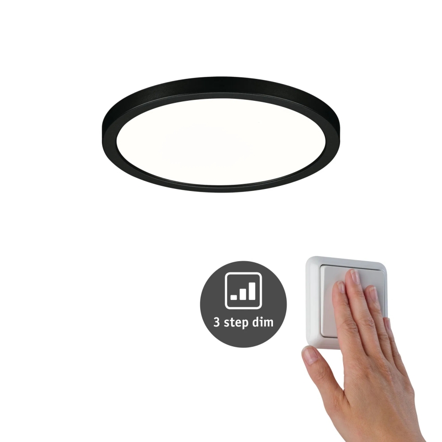 Paulmann 79965 - LED/13W IP44 Reguliuojamas vonios įleidžiamasis šviestuvas AREO 230V Ø 17,5 cm juodas