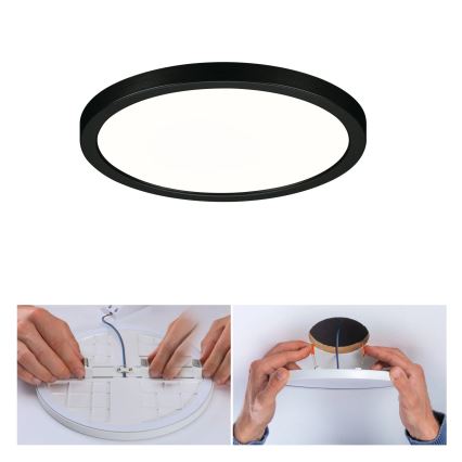 Paulmann 79965 - LED/13W IP44 Reguliuojamas vonios įleidžiamasis šviestuvas AREO 230V Ø 17,5 cm juodas