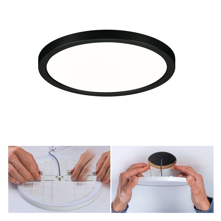 Paulmann 79965 - LED/13W IP44 Reguliuojamas vonios įleidžiamasis šviestuvas AREO 230V Ø 17,5 cm juodas