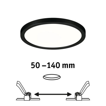 Paulmann 79965 - LED/13W IP44 Reguliuojamas vonios įleidžiamasis šviestuvas AREO 230V Ø 17,5 cm juodas