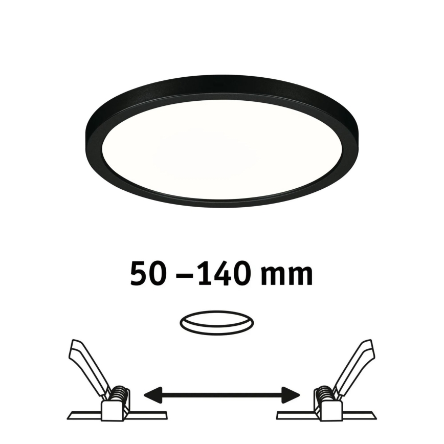 Paulmann 79965 - LED/13W IP44 Reguliuojamas vonios įleidžiamasis šviestuvas AREO 230V Ø 17,5 cm juodas