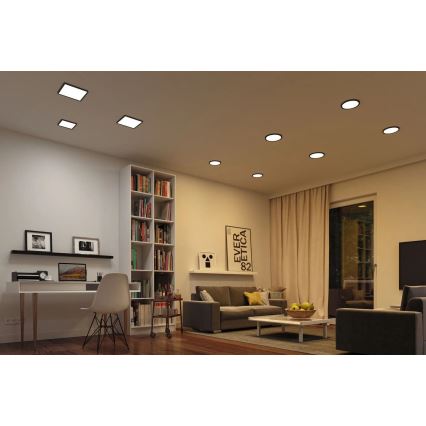 Paulmann 79967 - LED/16W IP44 pritemdomas įleidžiamas vonios šviestuvas AREO 230V 23x23 cm juodas