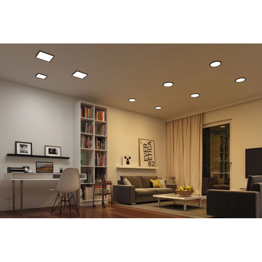 Paulmann 79967 - LED/16W IP44 pritemdomas įleidžiamas vonios šviestuvas AREO 230V 23x23 cm juodas