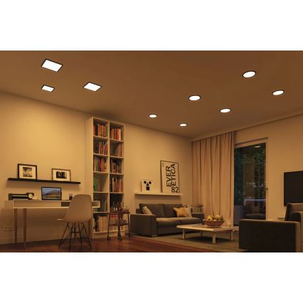 Paulmann 79967 - LED/16W IP44 pritemdomas įleidžiamas vonios šviestuvas AREO 230V 23x23 cm juodas